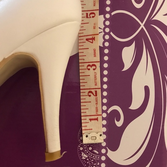 Worn Once - White Leather Boot Heels - Picture 5 of 6